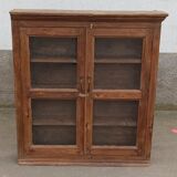 Old wooden glazed wall cabinet
