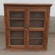 Armoire murale vitrée en bois ancien