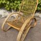 Curved bamboo and rattan armchair in Italian style by Roberti from the 1960s.
