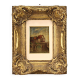 Tableau anglais paysage au bord de la rivière du 20ème siècle