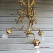 Antique 19th-century chandelier with 4 lights in gilded bronze, Napoleon III style - in working condition.