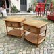 Set de 2 chevets vintage en rotin