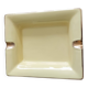 Cendrier vintage fine porcelaine jaune et doré.