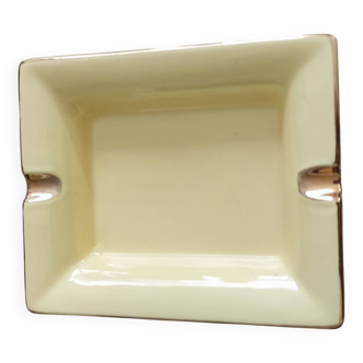 Vintage fine yellow and gold porcelain ashtray.