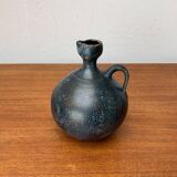 Vintage German brutalist studio pottery vase carafe by Gerhard Liebenthron, 1980.