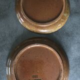 Set of 2 plates in pyrite stoneware with floral decoration h. siegfried, souffle