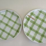 Dessert service Orchies Moulin des loups green tiles
