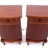 Paire de tables de chevet, Pologne, années 1940. Après rénovation.