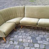 Danish Scandinavian modular corner sofa of years soft 50 green glossy