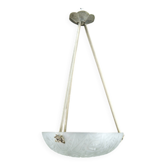 Chandelier / Basin by Noverdy, Silvered Bronze Mount, Art Deco, c. 1930