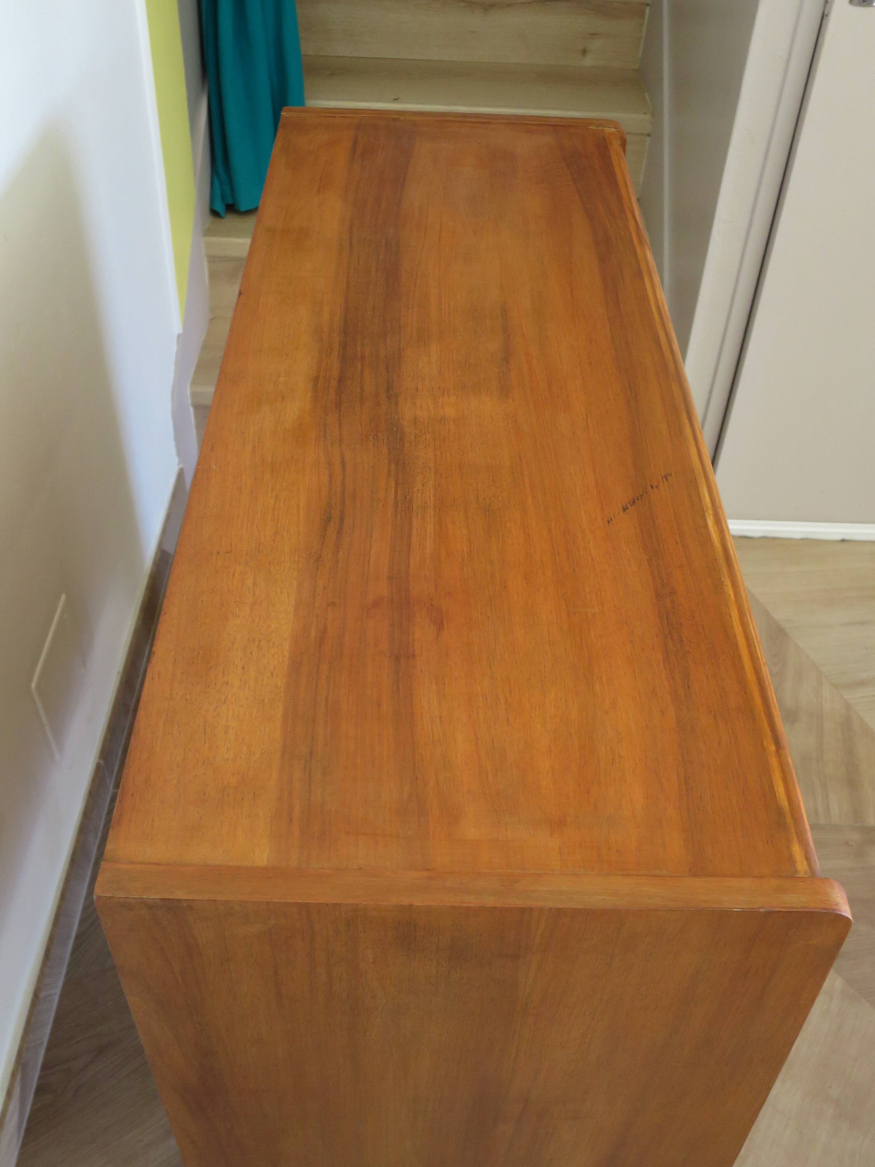 Cabinetmaker's chest of drawers - 4 drawers - golden oak - with oblique profile - compass feet - 1950