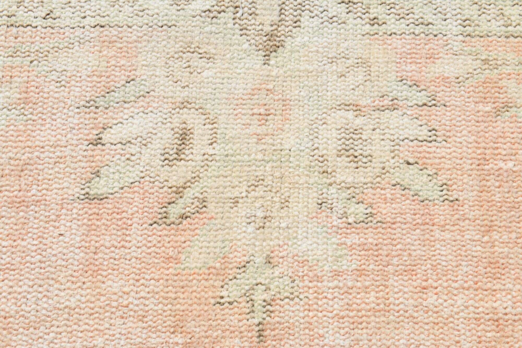 Pale Blush Vintage Area Rug, 182x304 Cm Faded Wool Carpet, 182x304 Cm