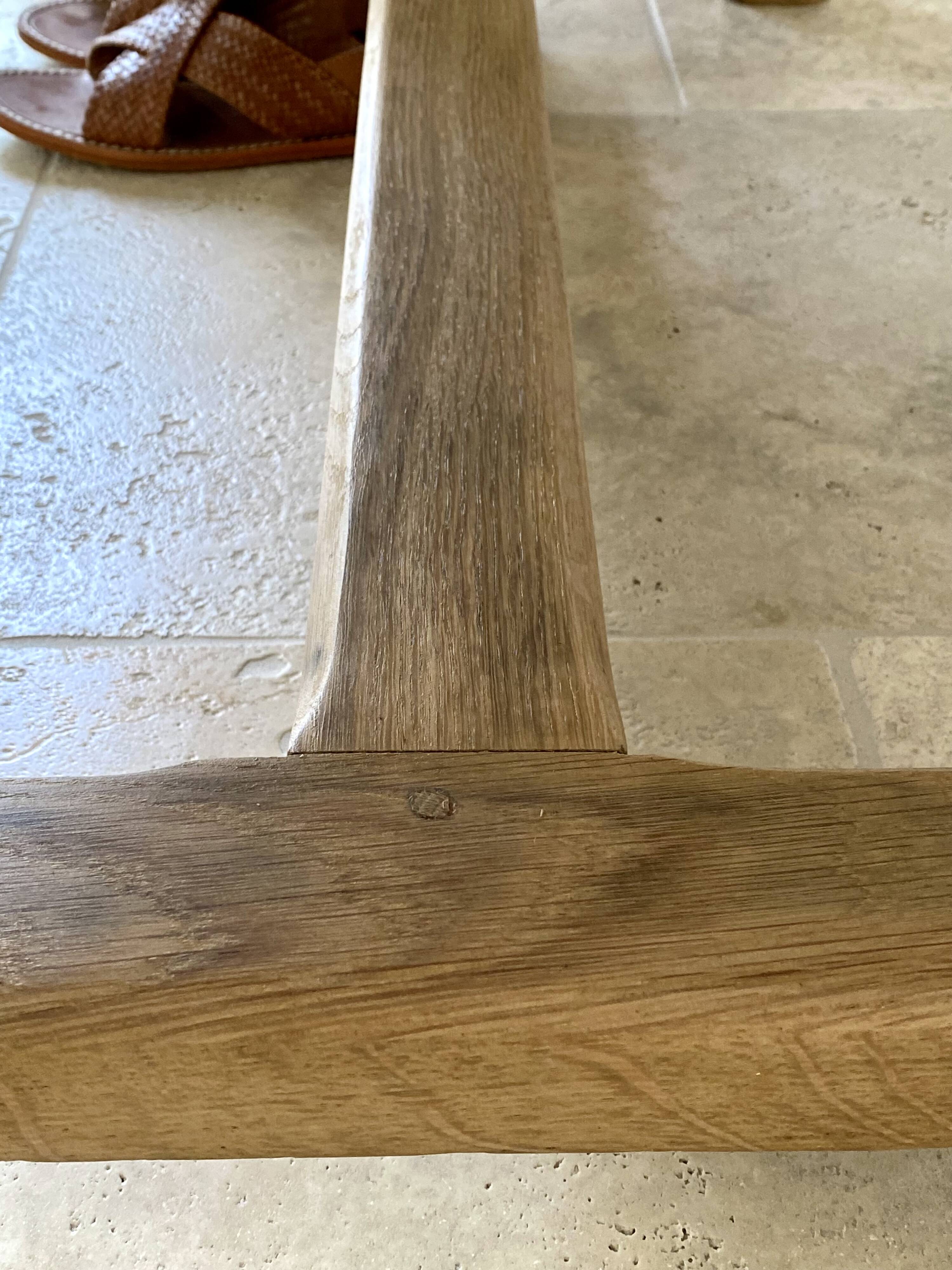 Brutalist coffee table in solid oak