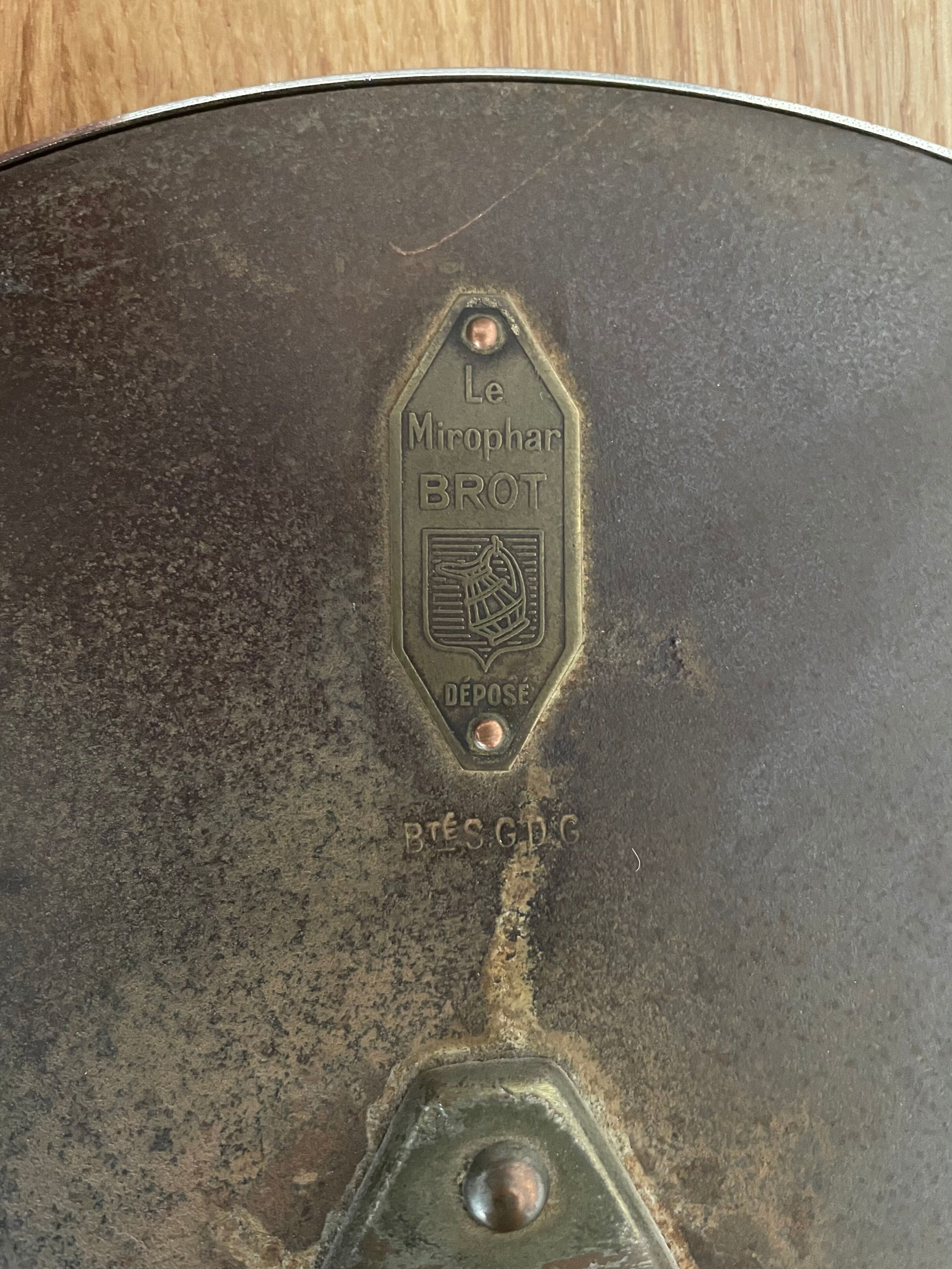 Vintage illuminating adjustable mirror, Brot, France art deco