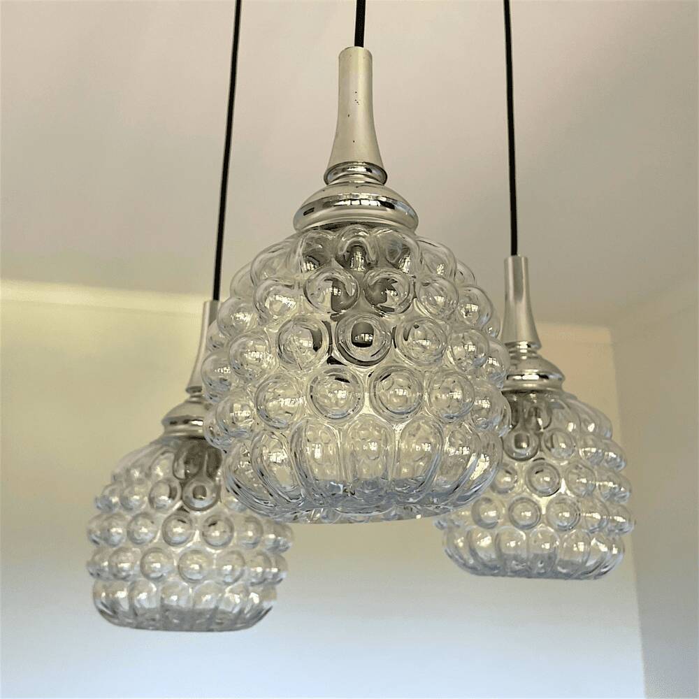 German 1960s cascading pendant by Hustadt Leuchten