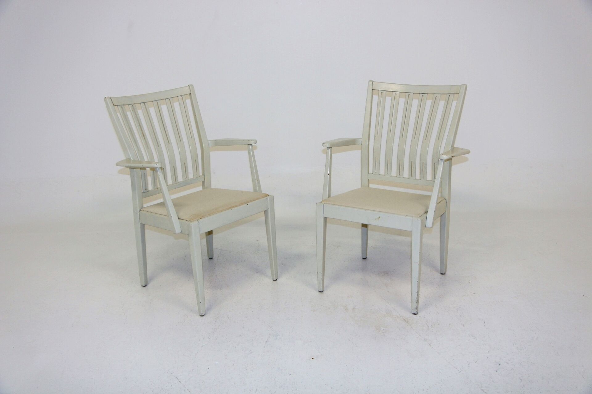 Pair of beech armchairs, Denmark, 1960