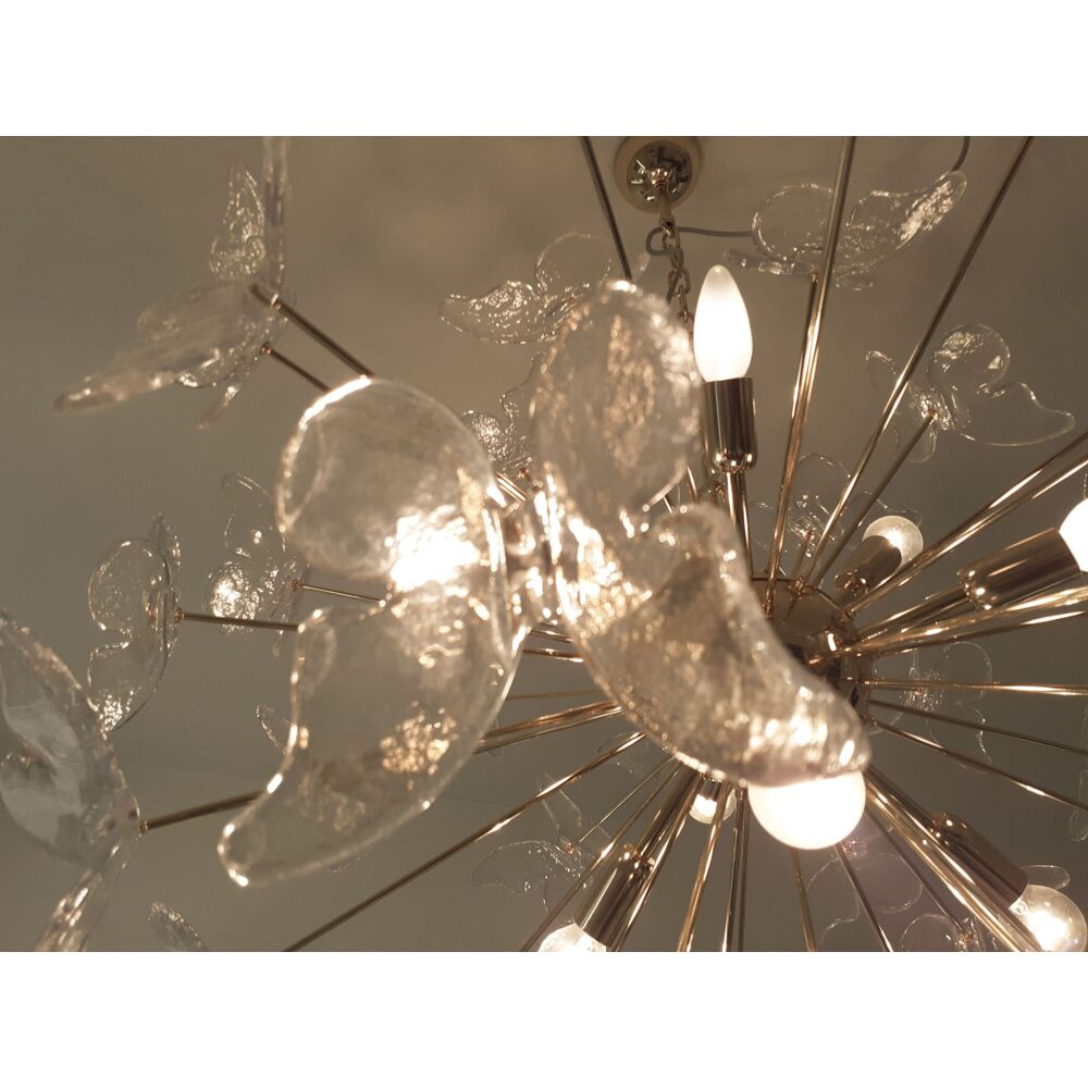 Suspension ovale en verre de murano