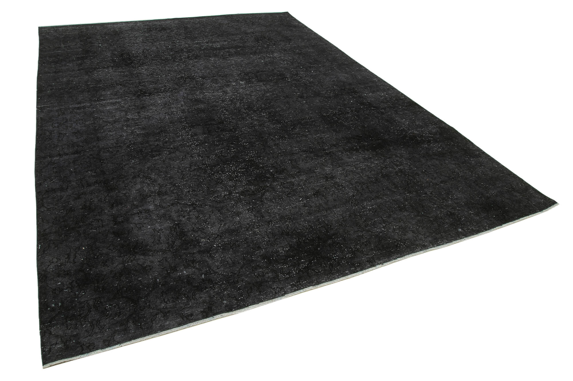Handwoven persian overdyed 273 cm x 387 cm black wool carpet