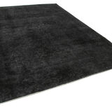Handwoven persian overdyed 273 cm x 387 cm black wool carpet