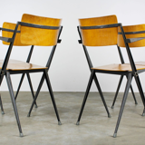 Vintage Pyramid chairs with armrests by Wim Rietveld