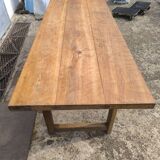 Grande table de ferme ancienne en hêtre 2m56 vintage rustique 10 places