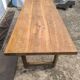 Large antique beech farmhouse table 2.56m vintage rustic 10 seats