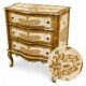 Commode Arbalète 3 tiroirs bois doré style Renaissance Italienne