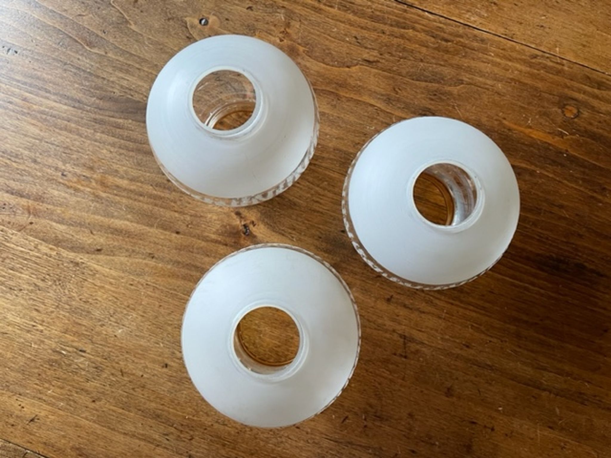 3 glass chandelier shades, antique, vintage