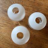 3 globes de lustre abats jours en verre, anciens, vintage