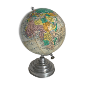 Vintage globe 1950 terrestrial Girard Barrère cream - 30 cm