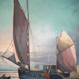 Oil on canvas boats