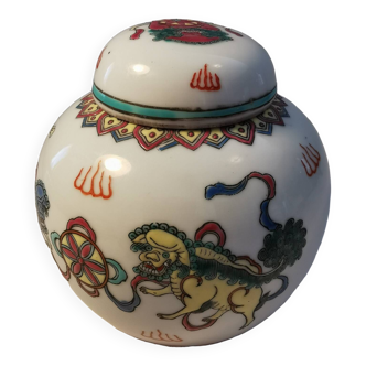 Boîte à Gingembre / Vase Porcelaine de Chine aux dragons xx ème