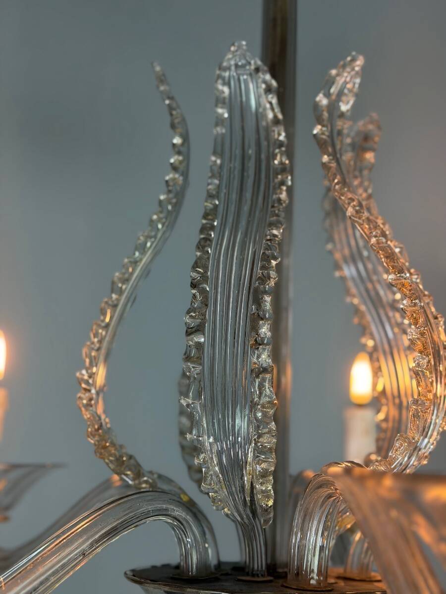Venetian chandelier made of Murano glass, 5 light arms, circa 1920