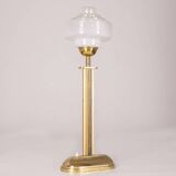 Lampe de table vintage années 1960 laiton doré et verre design italien