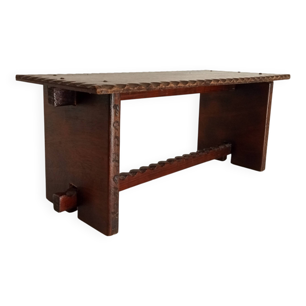 Tabouret bas brutaliste dans le goût Charles Dudouyt