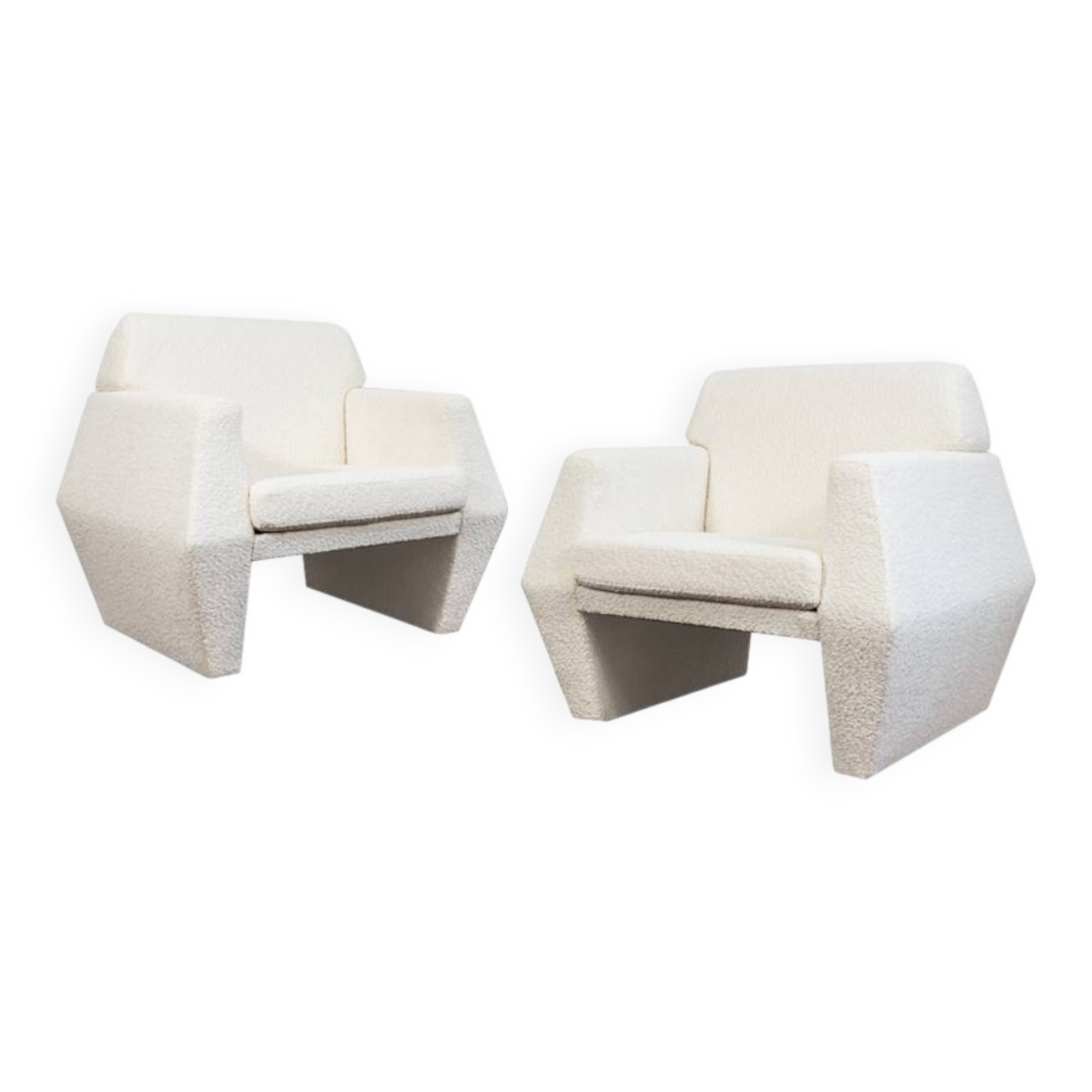 Geometric armchairs by LFM, Poland, 1970s