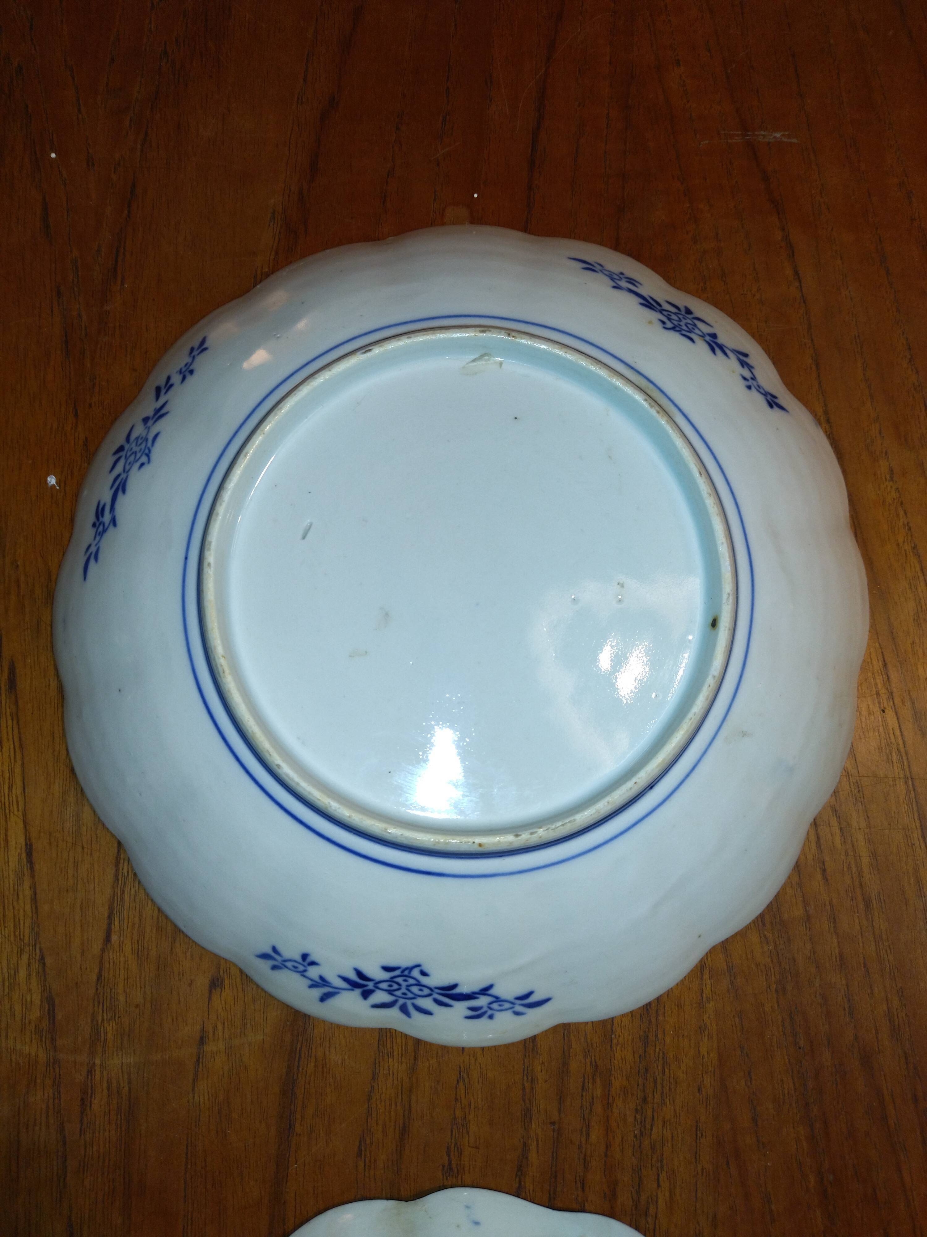 2 plates porcelain Imari nineteenth century 19th century