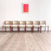 Set of 6 chairs #80 in teak by Niels O. Møller, JL Moller, Mid Century