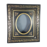 Napoleon III black and gold laqué frame, oval view 46x40 cm