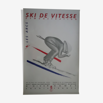 Affiche jeux Olympiques d'Albertvill ski de vitesse