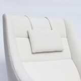 Fauteuil en tissu blanc de conception danoise, années 1960