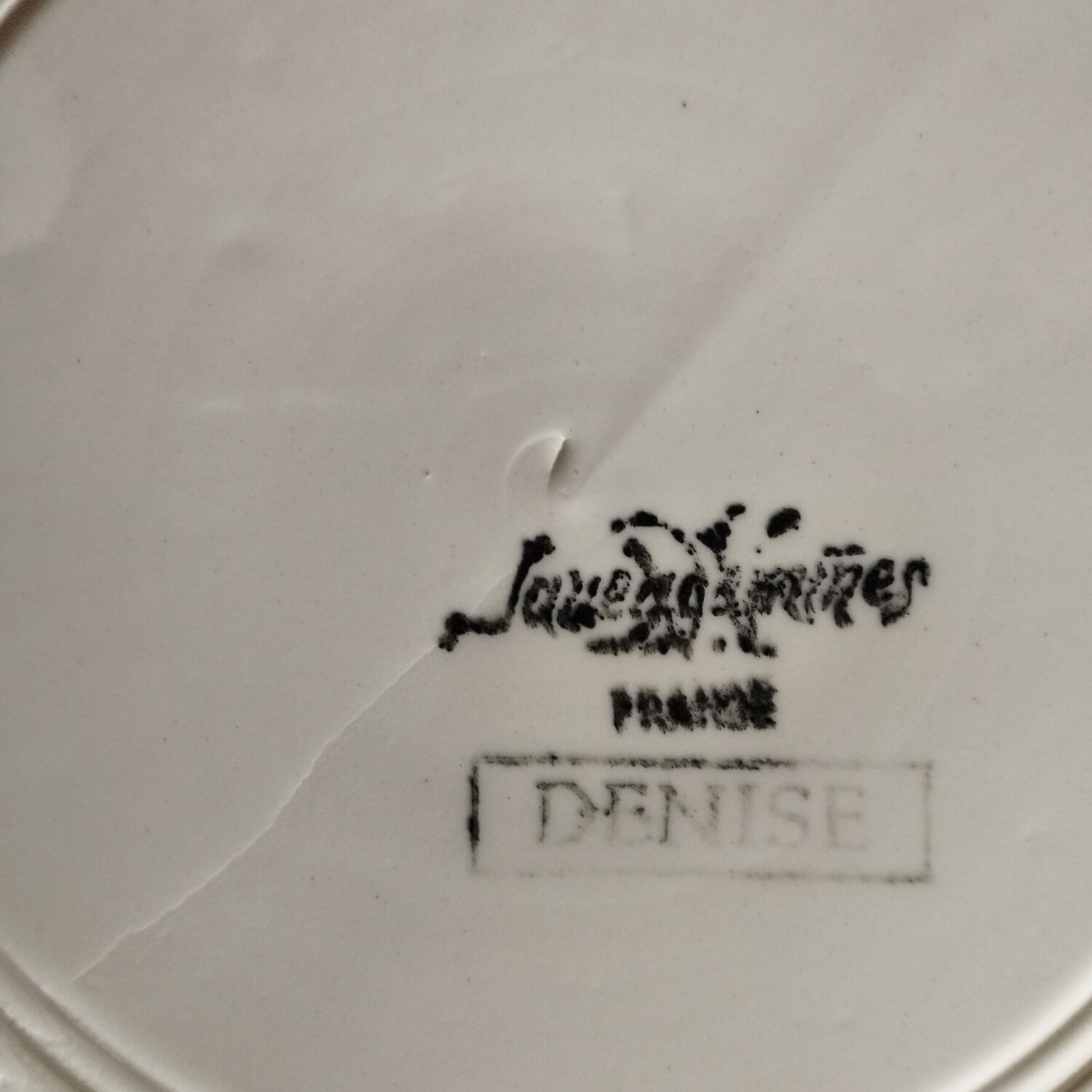 Set of six dessert plates Sarreguemines model Denise