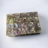 Abalone shell vanity box, Alpaca Mexico, 1970s