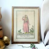 Two frames engravings couple Tobolsk with rose