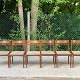 6 chaises Scandinaves Baumann bois massif et tissu beige