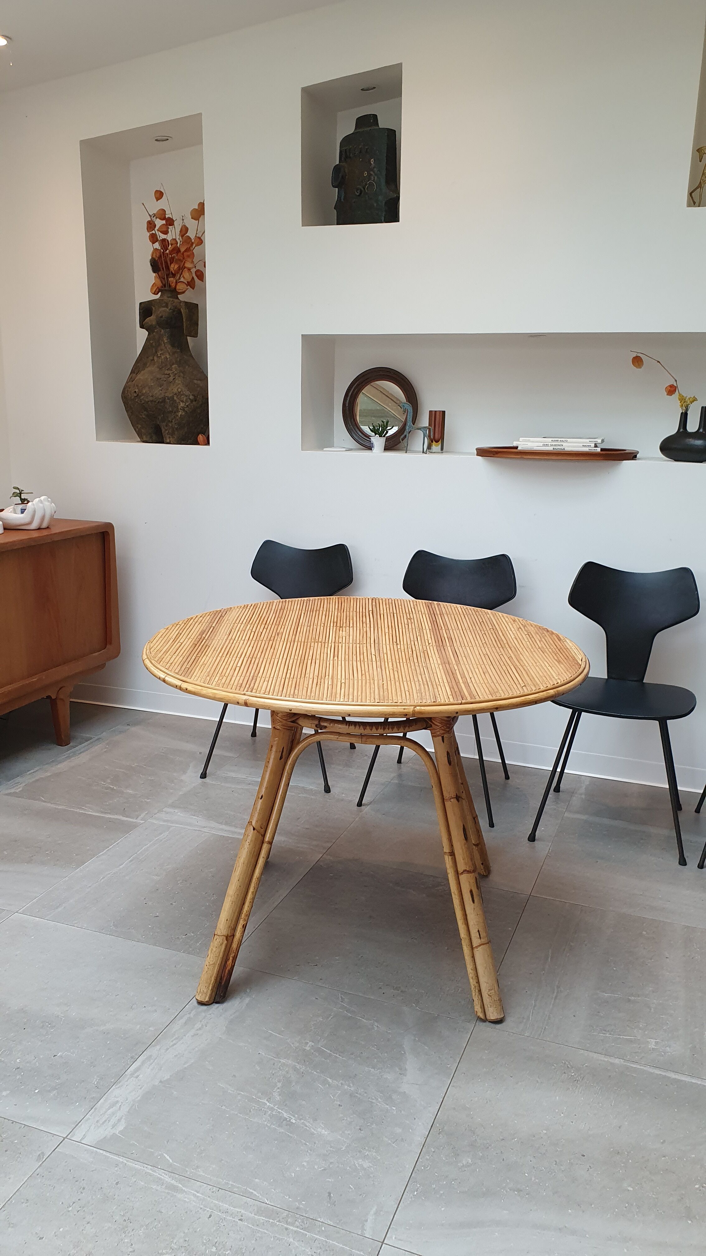 Rattan dining table from the 60s