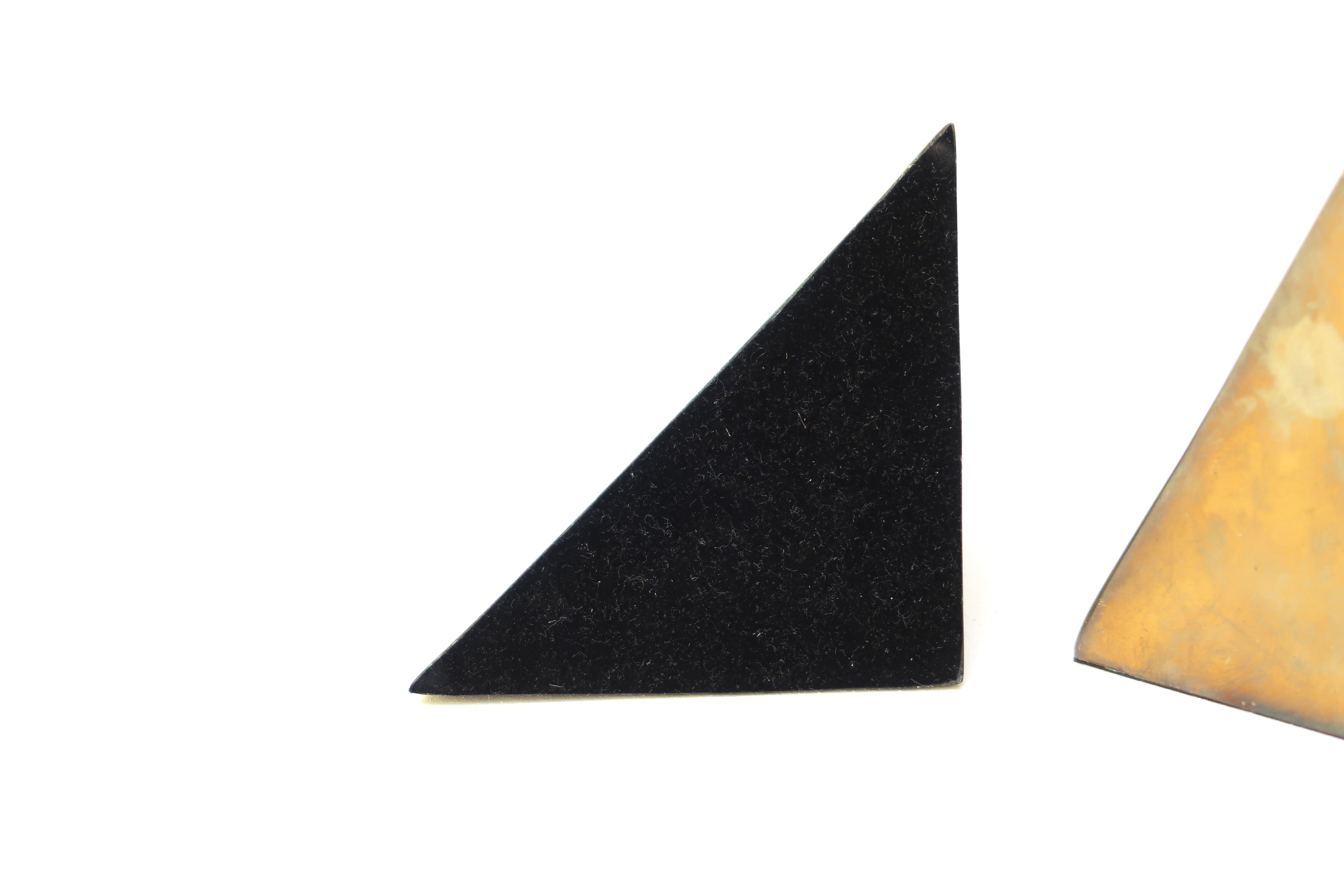 Brass "prism" bookends, 80s