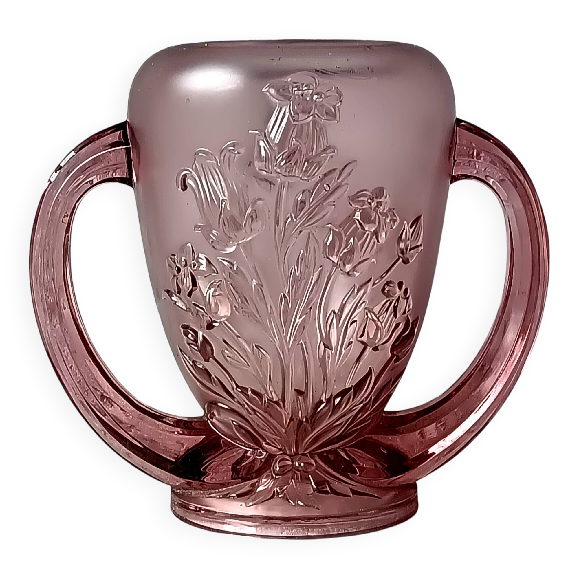 Vintage purple art deco verelys vase, "les campanules" model