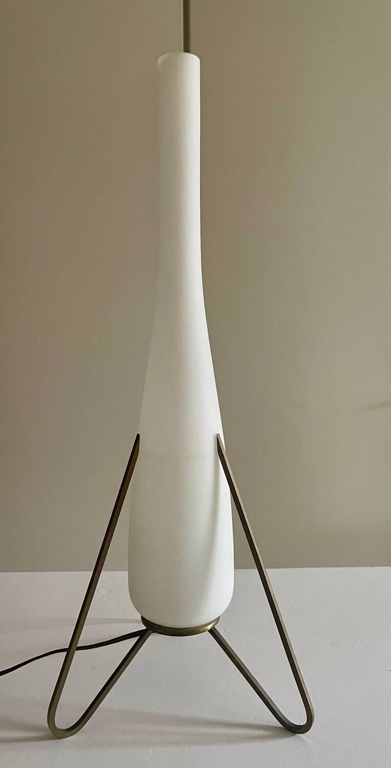 Space age opaline brass lamp from the 60s