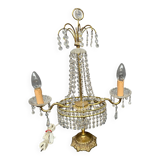 Girandole. Brass, crystal, bronze.
